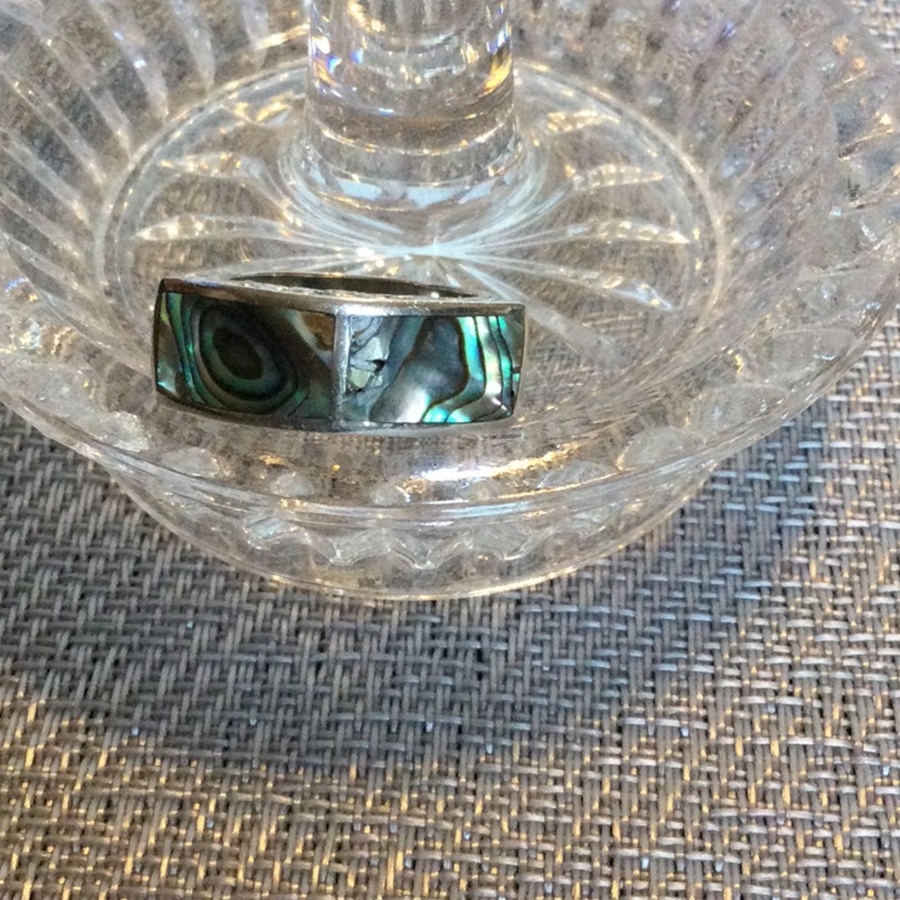 Abalone Silver Ring - image 2